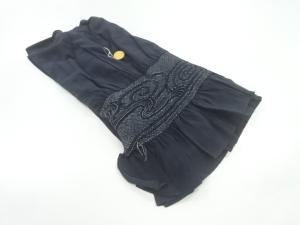 未使用品　正絹　絞り流水模様男物兵児帯